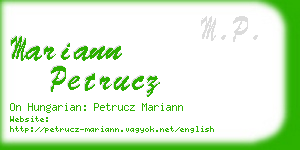 mariann petrucz business card